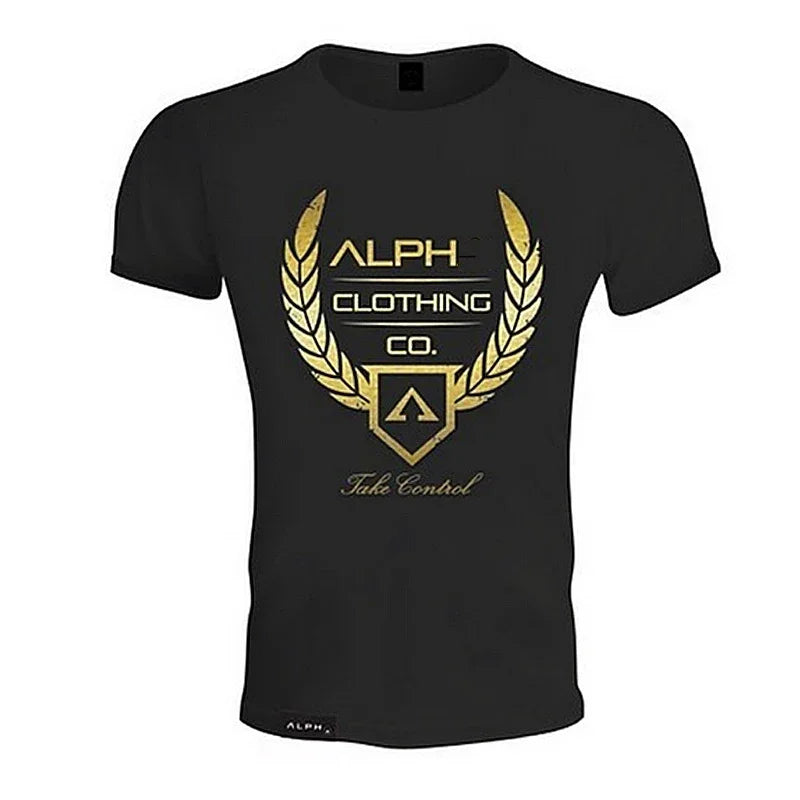 Men's Summer Skinny Short Sleeve Casual T-Shirt Male Gym Fitness Sport Running Workout Tight Tee Cotton Tops Sweatshirt Clothing