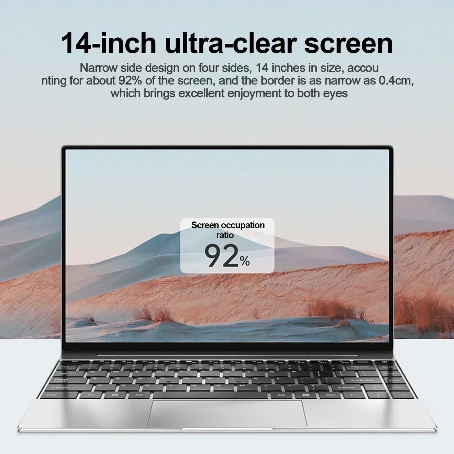 14.1" Ultra Slim Laptop 16GB RAM 2TB SSD Intel N3700 Notebook Gamer Windows 11 Pro 1920*1080 Display Office Study Computer PC