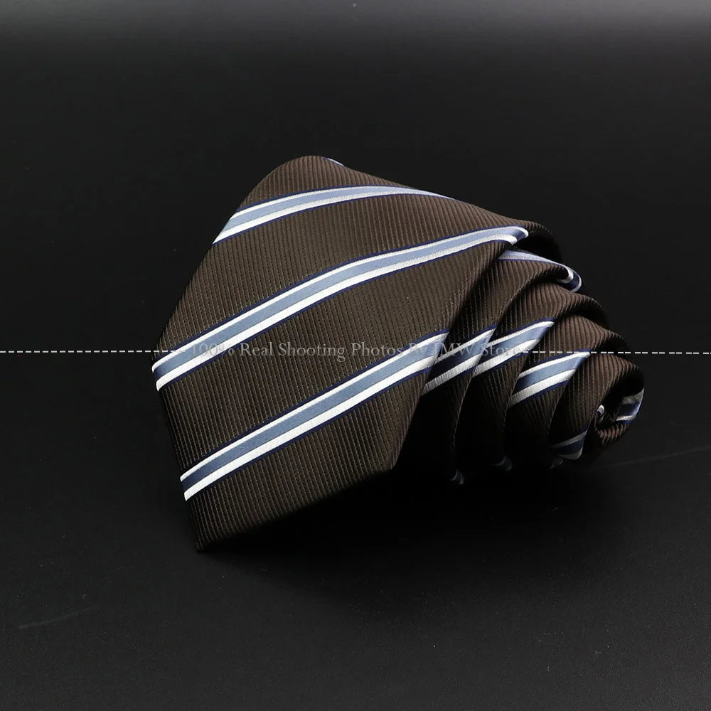 New Design Wedding Men Tie Brown Solid Striped Paisley Flower Neckties Men Business Dropshipping Groom Collar Accessories Gift