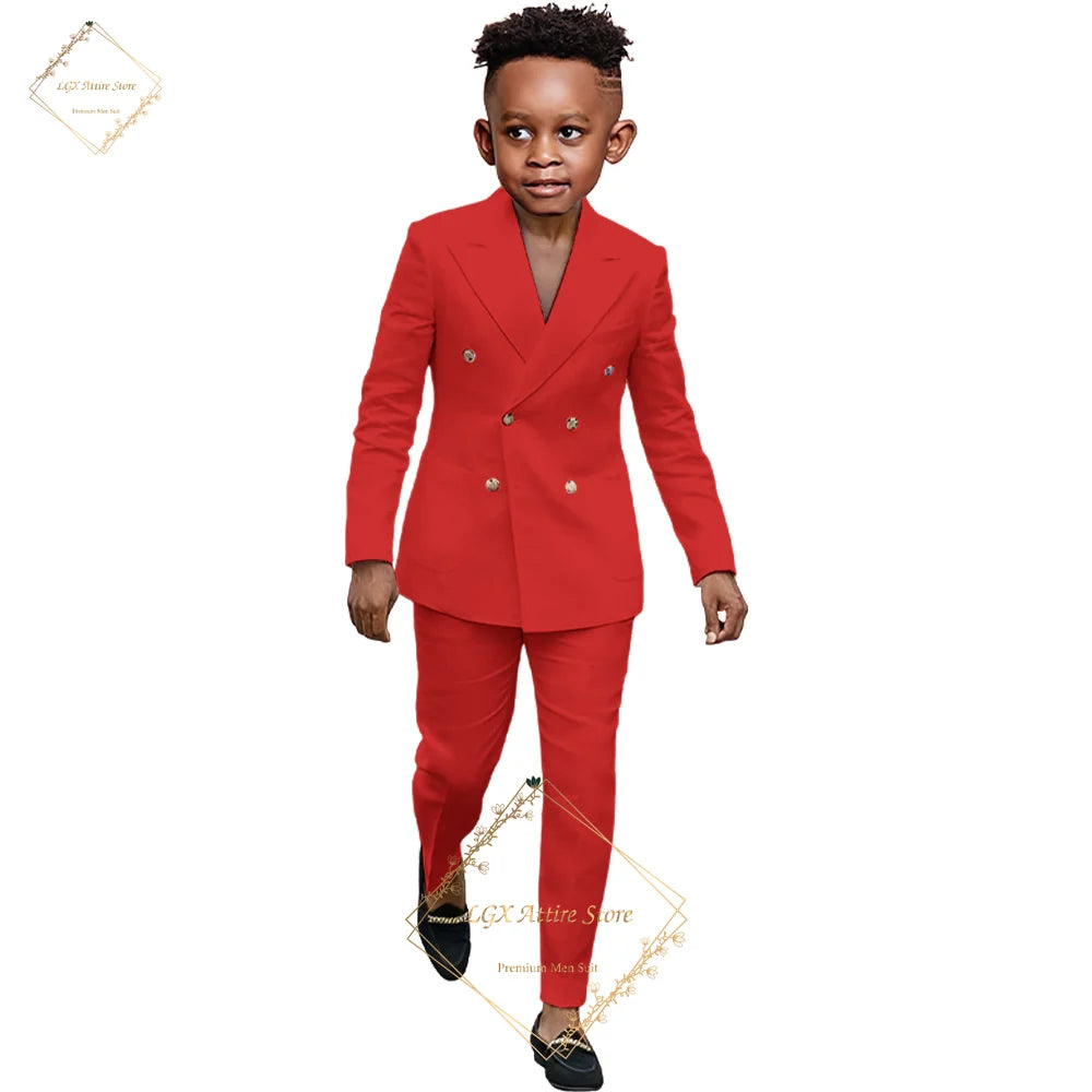 Boys suit 2 piece suit - custom made for 2~16 year old children double breasted peak lapel formal occasion slim fit suit