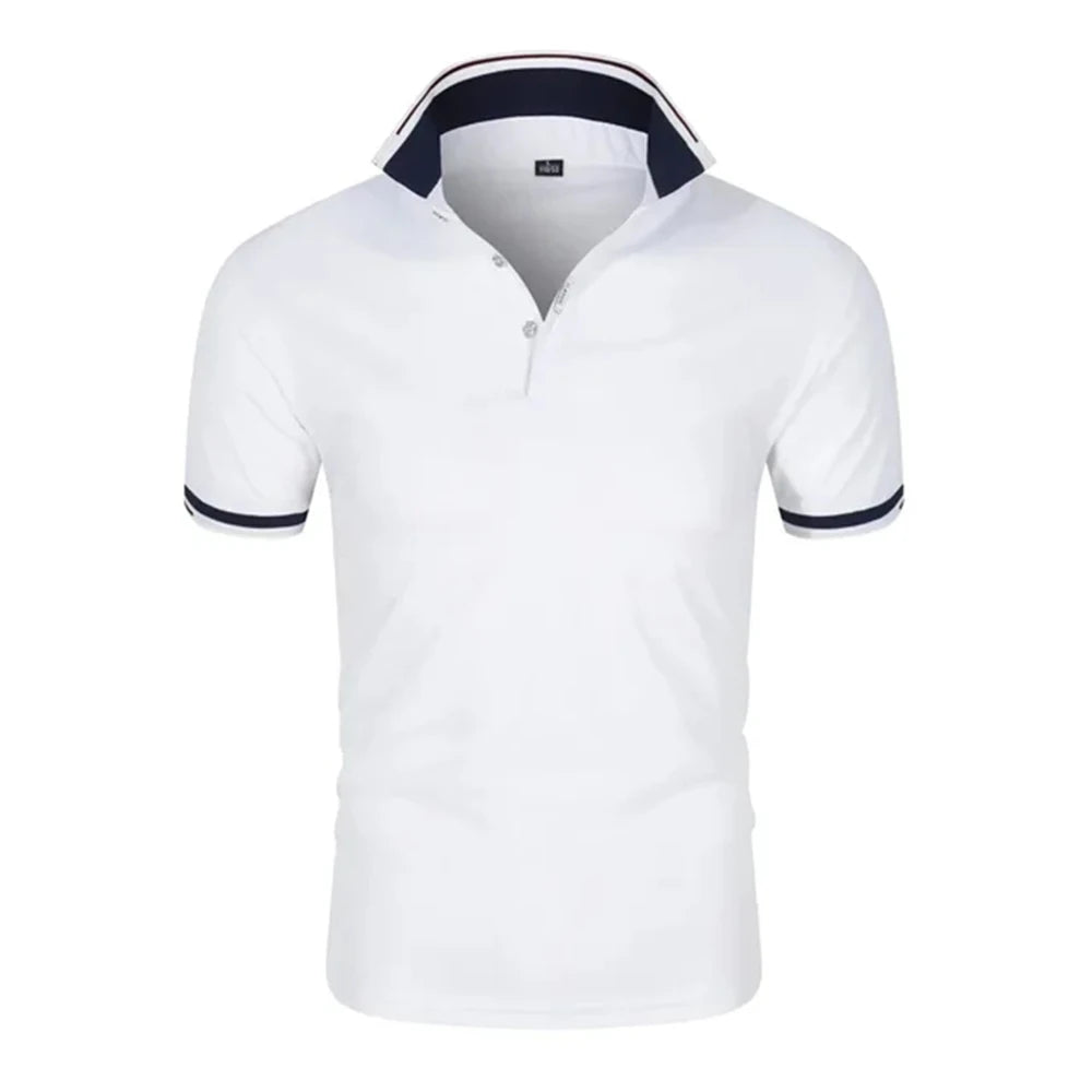 Summer Men Polo Men Shirt Short Sleeve Polo Shirt Contrast Color Polo New Clothing Streetwear Casual Fashion Men Collar Tops