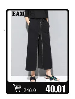 EAM High Waist Two Ways Wear Black Wide Leg Long Pants New Loose Fit Trousers Women Fashion Tide Autumn Spring 2025 1DF3635