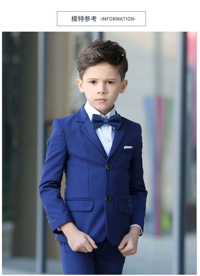 Formal Boys Suit For Wedding Children White Party Blazers Pants Baptism Outfit Kids Costume Gentlemen Teenager Prom Tuxedos Set