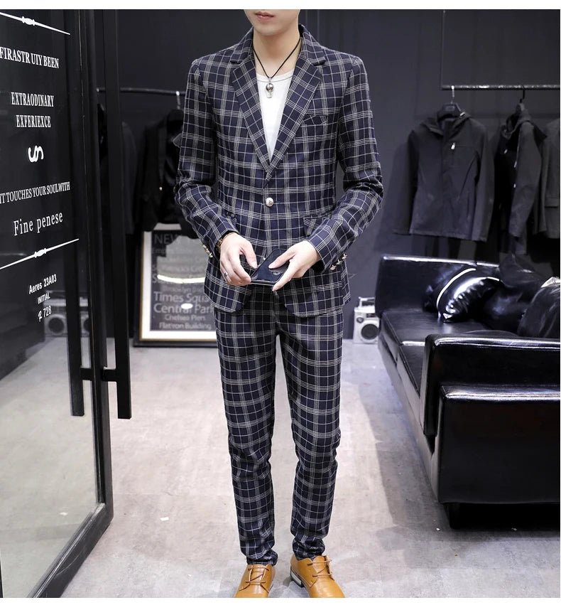 Casual suit jacket fashion loose luffian handsome suit senior sense top single business formal Korean student suit
