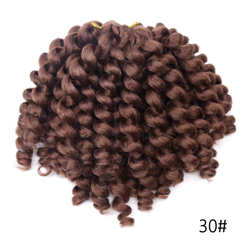 Synthetic Ombre Jumpy Wand Curl Crochet Braids Jamaican Bounce For Africa Braiding Hair Extensions Pre-Twisted For Black Women