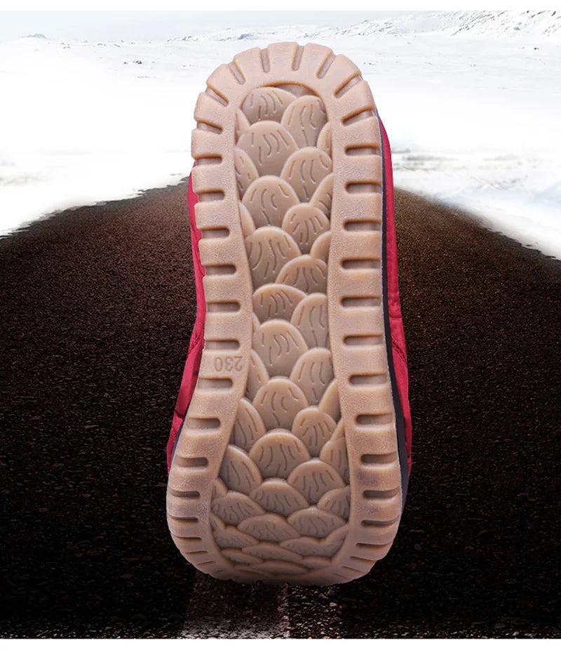 Waterproof Snow Boots Women Winter Shoes Non-slip Cold Winter Women Ankle Boots Non-slip Ladies Cotton Shoes Big Size 42 DX036