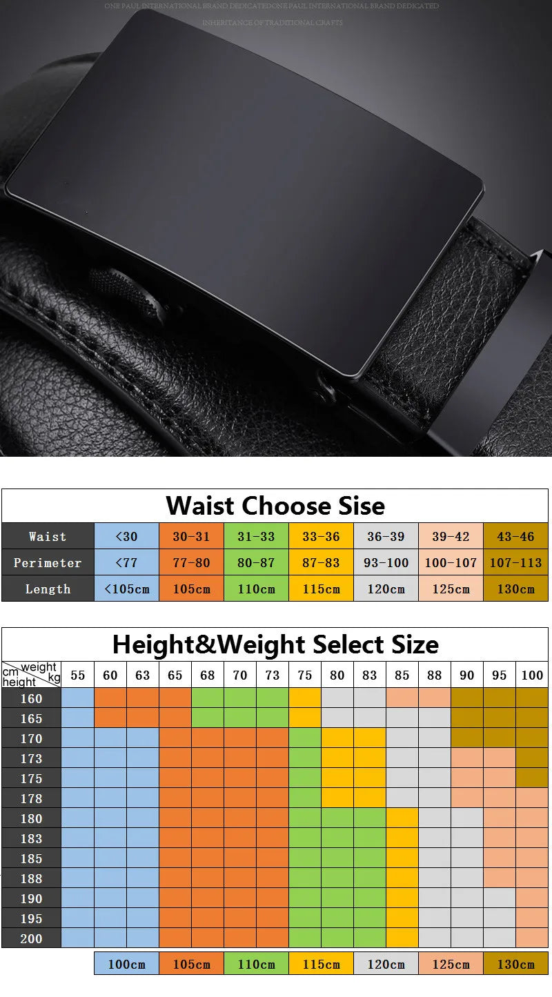 Famous Style Male Metal Automatic Buckle Brand Belt Men Genuine Luxury Leather Men's business Belts for Men Strap dropshipping