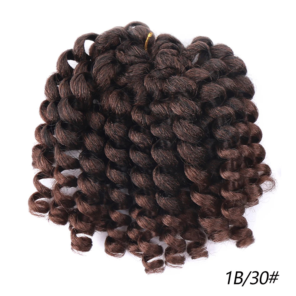 Synthetic Ombre Jumpy Wand Curl Crochet Braids Jamaican Bounce For Africa Braiding Hair Extensions Pre-Twisted For Black Women