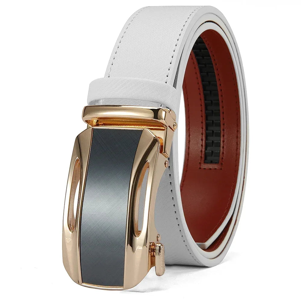 Men Belts Genuine Leather Luxury Famous Brand Belt Automatic Buckle Leather Mens Belt New Fashion Jeans Office Work Casual Belt