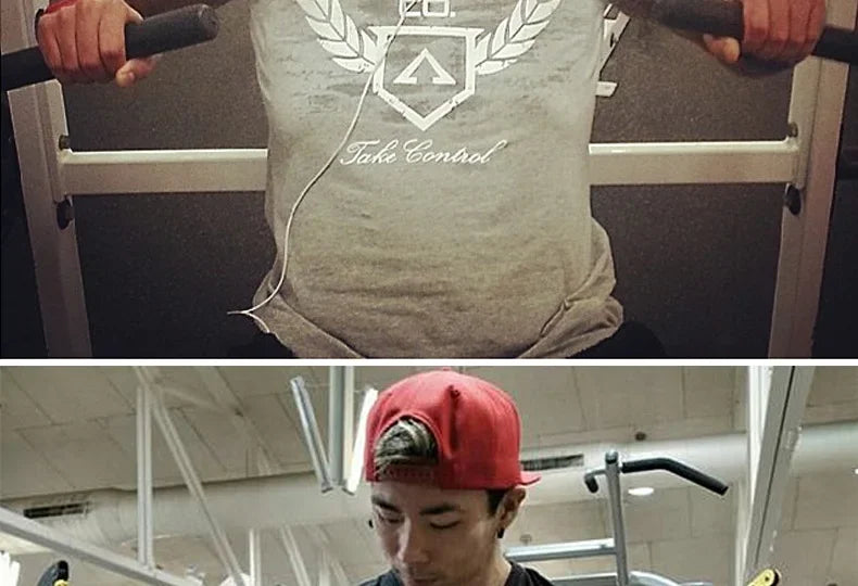 Men's Summer Skinny Short Sleeve Casual T-Shirt Male Gym Fitness Sport Running Workout Tight Tee Cotton Tops Sweatshirt Clothing