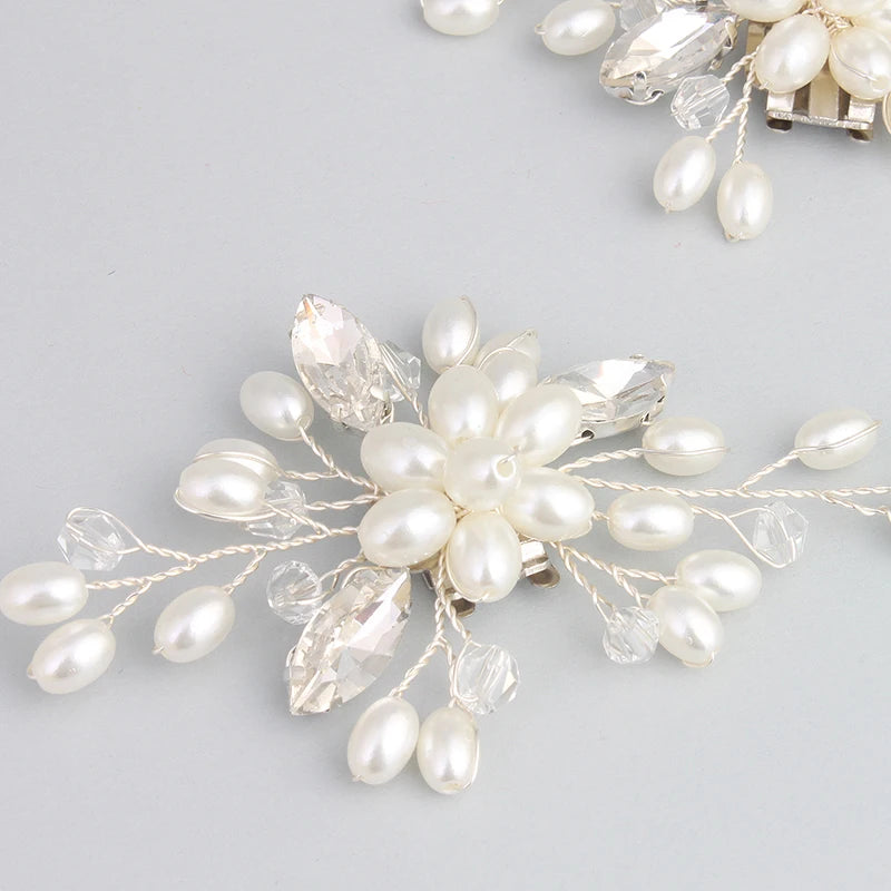 Newest Shinning Rhinestone Shoes Clip Metal Wedding Accessories Crystal Pearl Luxury Shoe Buckle Decorations Gift For Women