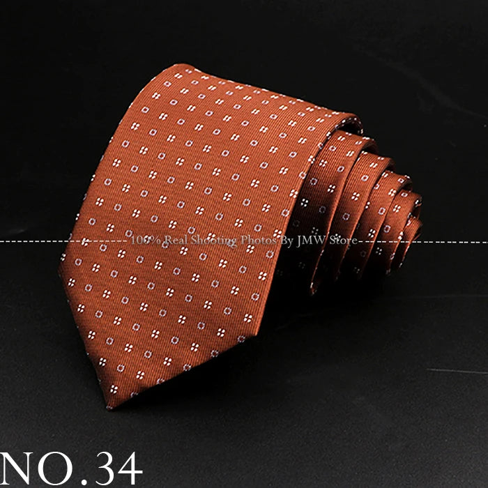 New Design Wedding Men Tie Brown Solid Striped Paisley Flower Neckties Men Business Dropshipping Groom Collar Accessories Gift