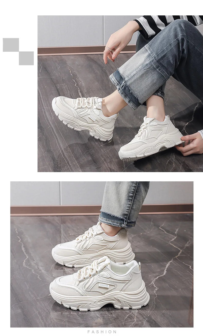 Sneakers for Women Autumn New Style, Korean Version Versatile Thick-Soled Single Shoes, Sports Shoes Running Casual Shoes