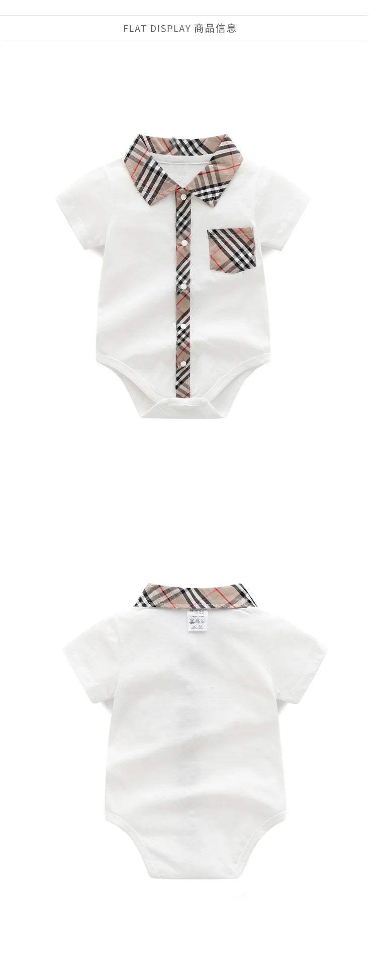 Summer Baby Girl Boy Clothing Gentleman Shirt Romper Body Lapel Short Sleeves Newborn Outfits Toddler Infant Jumpsuit