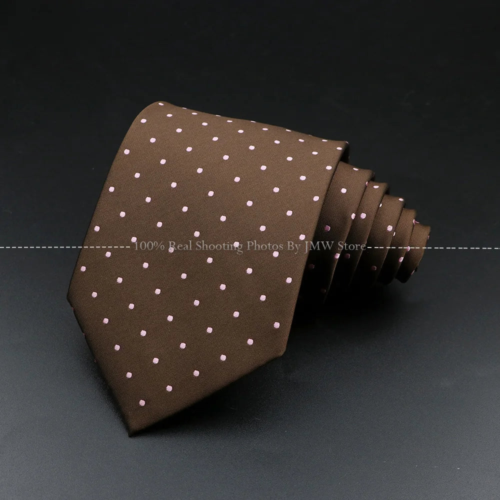 New Design Wedding Men Tie Brown Solid Striped Paisley Flower Neckties Men Business Dropshipping Groom Collar Accessories Gift