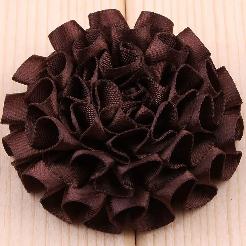 10PCS 5.5CM Satin Artificial Lace Fabric Wedding Dress Chiffon Flowers Bride Clothes Headwear Decoration