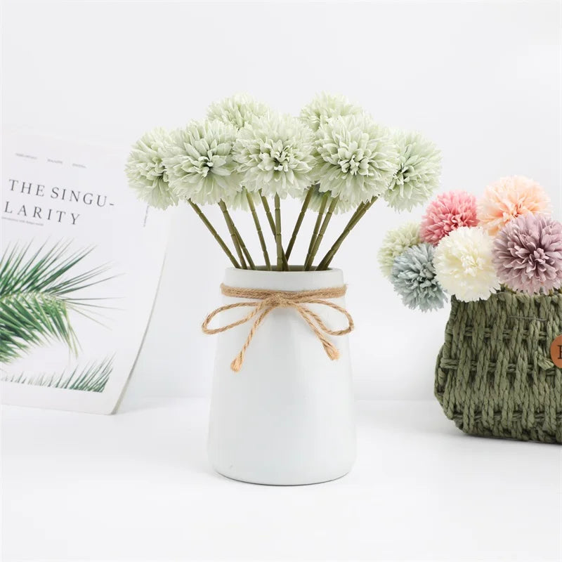 Artificial Flowers Hydrangea Bouquet Wedding Decoration Fake Flower Craft Home Room Vase Decor Accessories Center Table Ornament