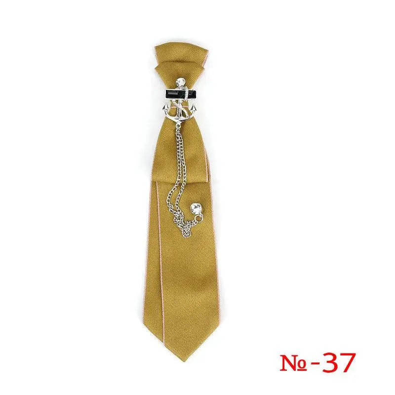 Retro Fabric Ribbon Rhinestone Black Bow Tie Collar Bowkont Cravat School Girl Boys Gifts for Women Clothing Jewelry Accessories