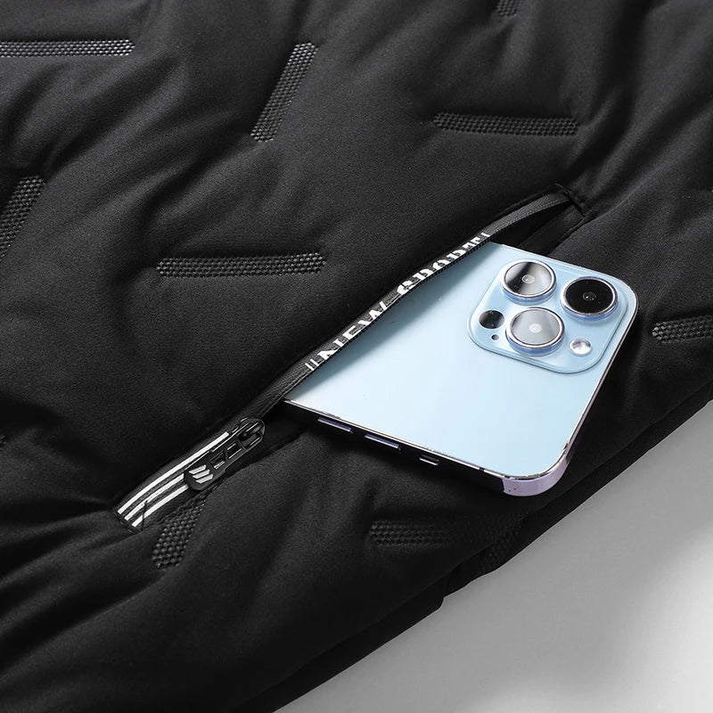 Men’s Winter Parka Jacket Fleece Lined Warm Hooded Coat Cotton Padded Zip Up Outerwear Casual Thick Windbreaker for Cold Weather