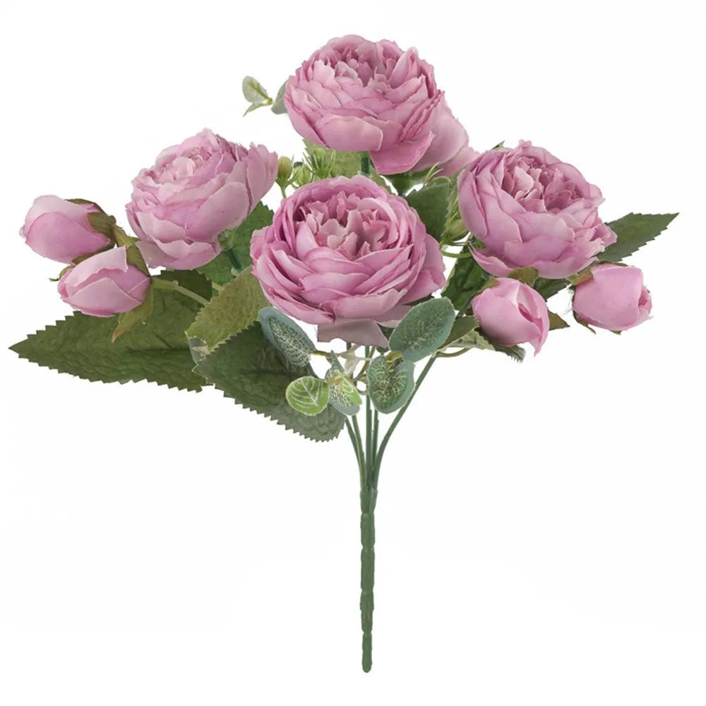 1PC 30CM Fake Roses Silk Peony Artificial Flowers Cheap New Year's Christmas Decorations Vase Home Wedding Bridal Bouquet Indoor