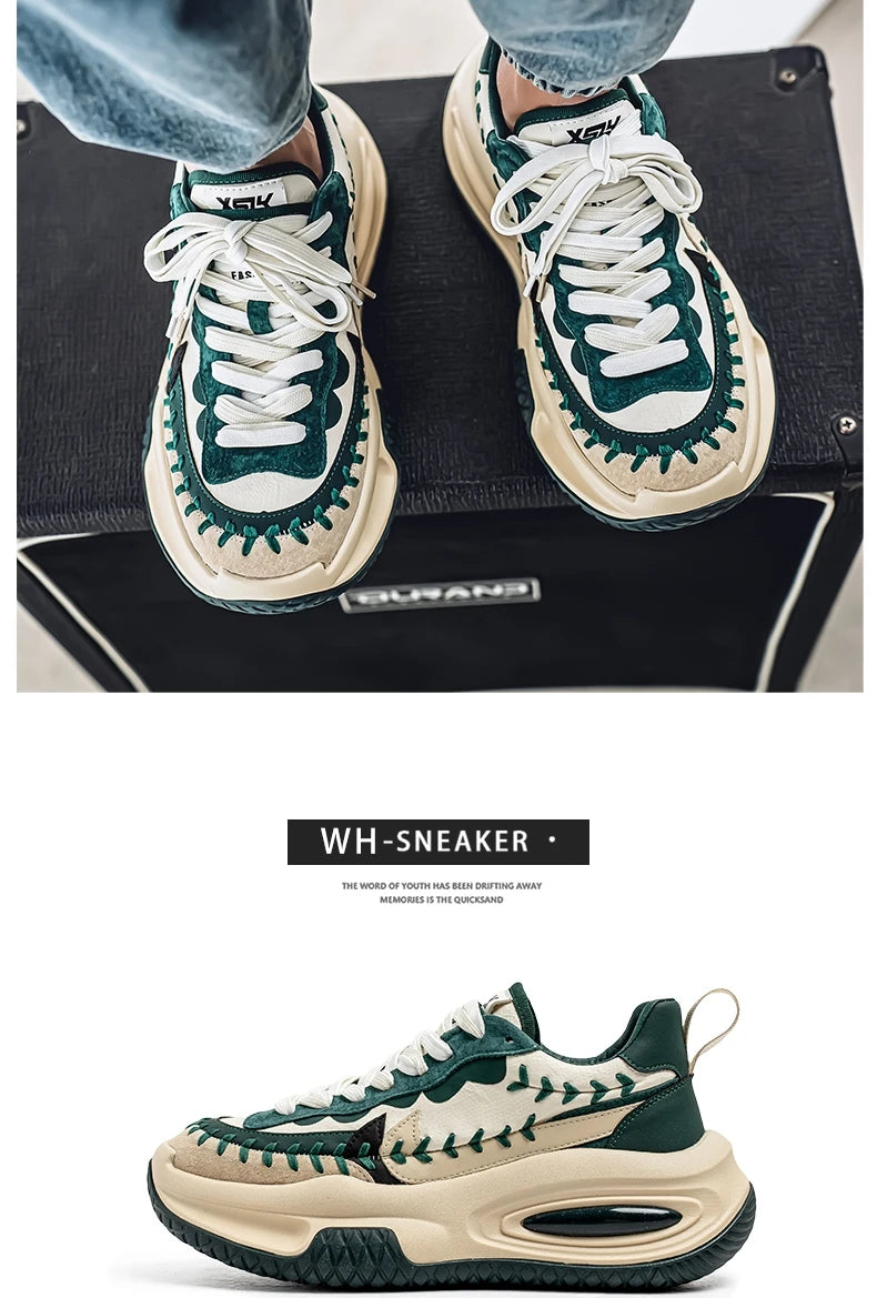 Men's Sneakers Thick Bottom Casual Sneaker Shoes for Men Wear-resistant Apring and Autumn Soft and Comfortable Fashion Non-Slip