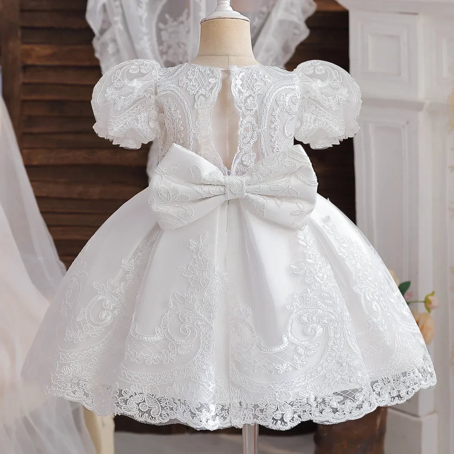 Baby Girls 1st Birthday Pink Princess Dress for Luxury Embroidery Costumes Kids Baptism Party Beading Clothes Toddler Dresses