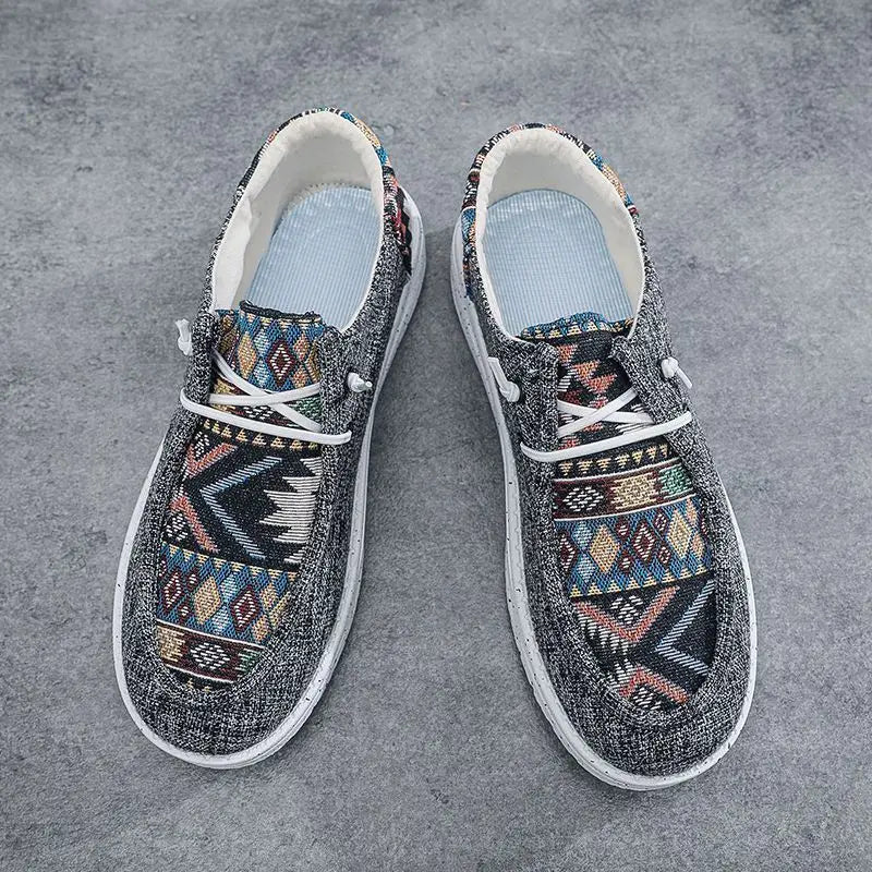 Sneakers Ethnic Style Wear to Work Men's Casual Shoes Round Toe Non Slip Male Shoe Fashion 2025 Luxury Sale Low Price Deals On