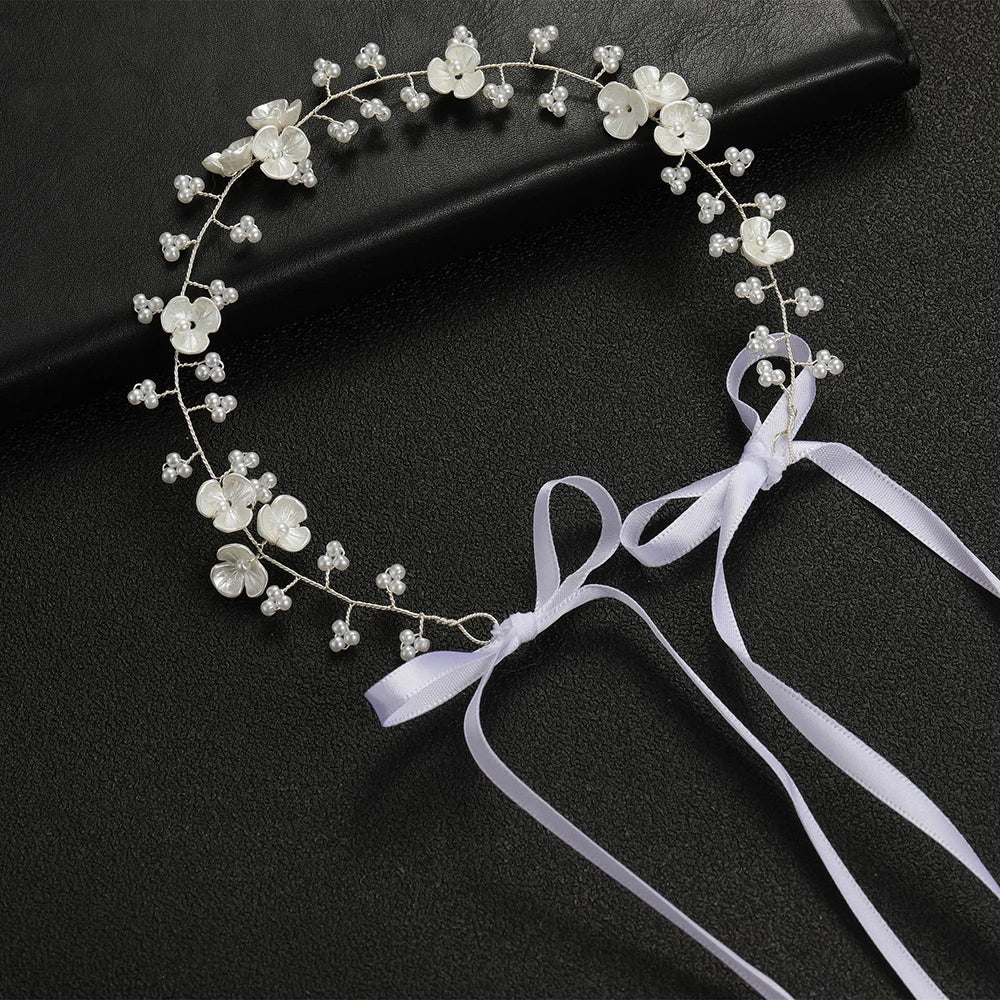 Bridal Wedding Headbands Handmade Bride Tiaras Shiny Rhinestone Flower Hairband Bridal Headpeice Hair Accessories For Women Girl