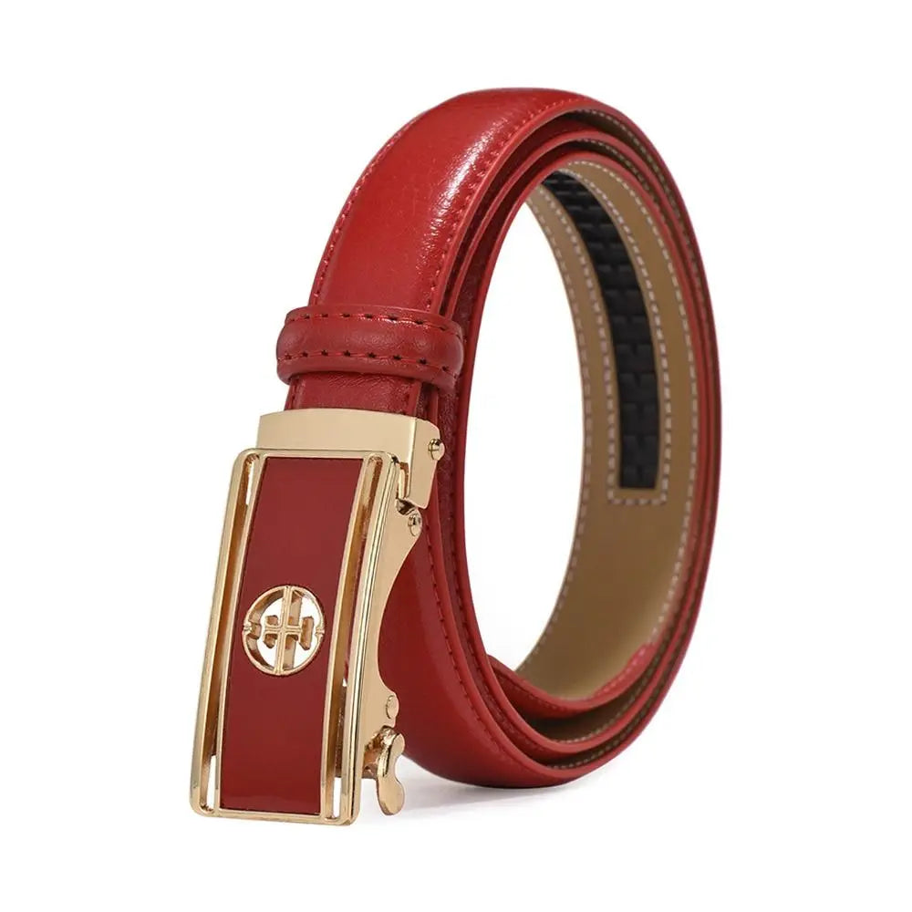 Casual Elegant Luxury Famous Designer Genuine Leather Belt Ladies Dress Belts Pants Bands Automatic Buckle Waistband