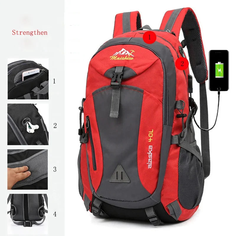 Anti-theft Mountaineering Waterproof Backpack Men Riding Sport Bags Outdoor Camping Travel Backpacks Climbing Hiking Bag For Men
