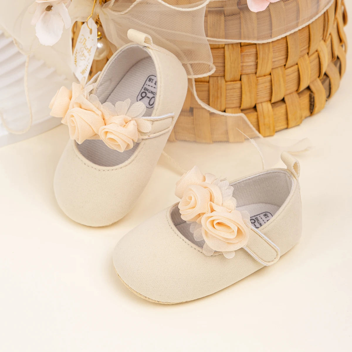 KIDSUN Cotton Sole Anti-slip Baby Shoes Moccasin Cute Flower Princess Girls Shoes Newborn Toddler First Walker Crib Shoes 0-18m
