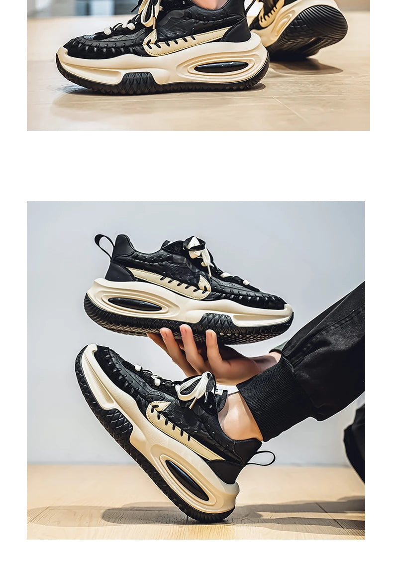 Men's Sneakers Thick Bottom Casual Sneaker Shoes for Men Wear-resistant Apring and Autumn Soft and Comfortable Fashion Non-Slip