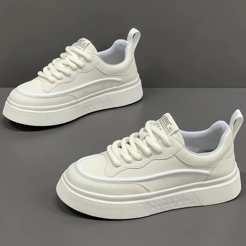 2025 New style fashionable and trendy white sneakers, versatile board shoes, thick-soled height-increasing casual men's shoes