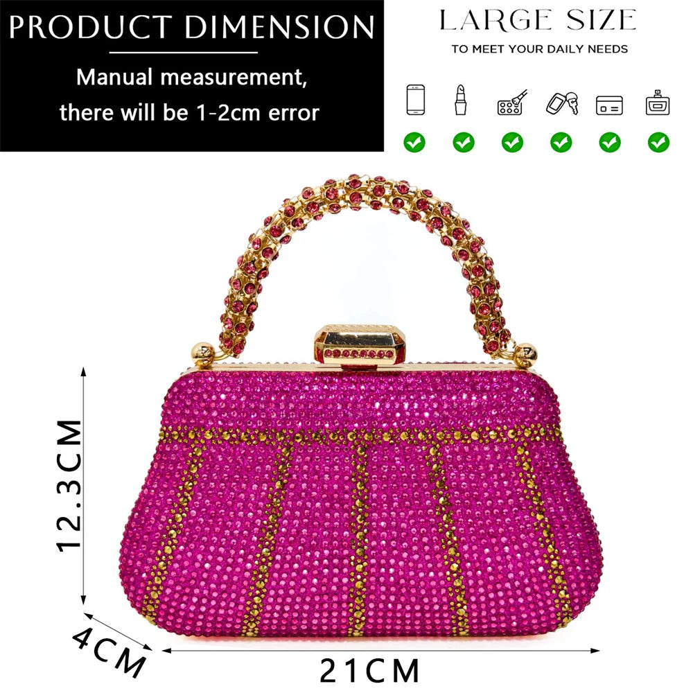 Venus Chan 2024 Special Design High Quality Orange Color African Women Shoes and Bag Set with Shinning Crystal for Wedding Party
