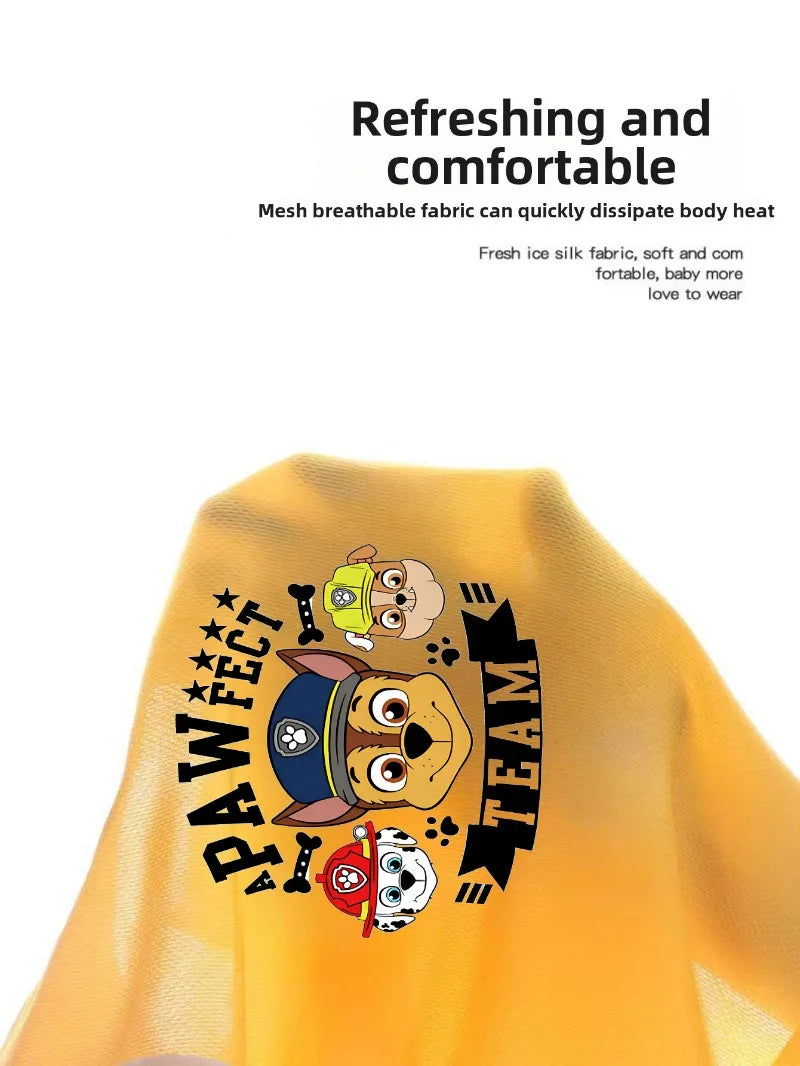 Summer Boys Breathable Sport Clothing Sets PAW Patrol Printed Children's Basketball Top and Shorts 2pcs Set Kids Casual Outfits