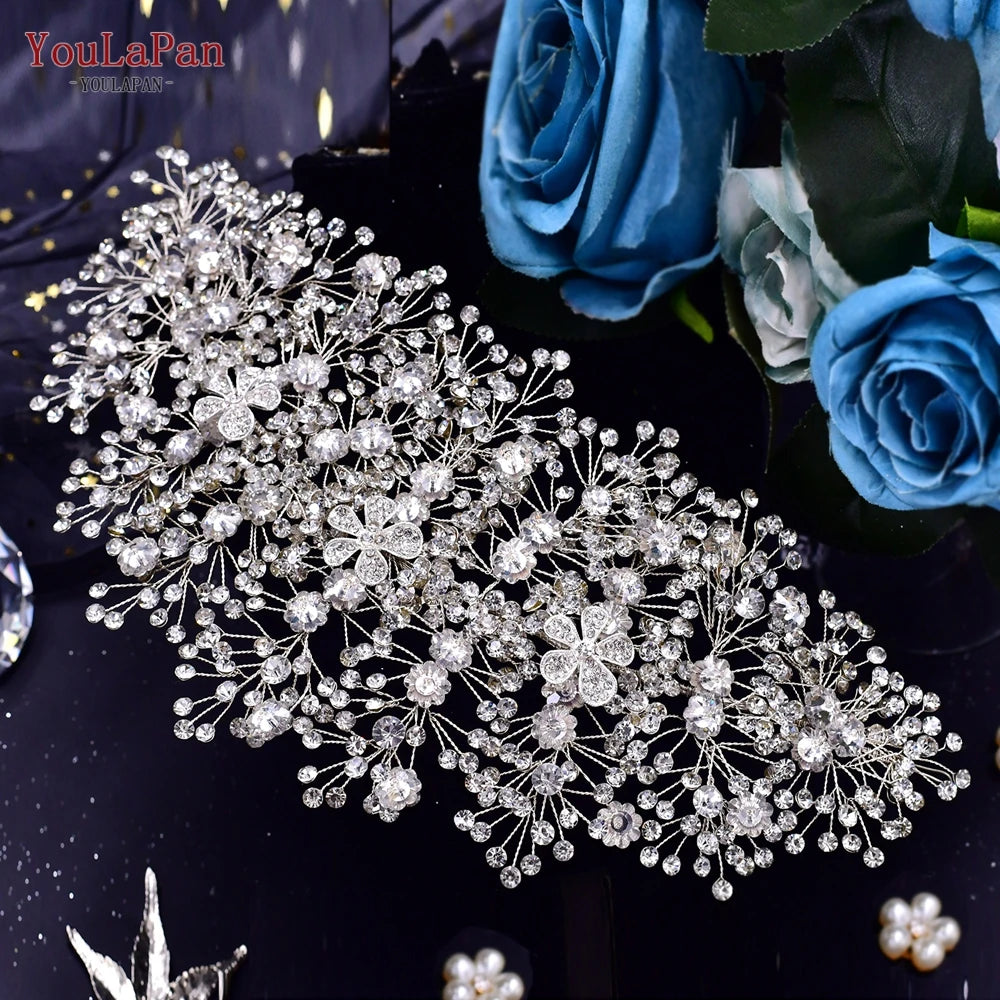YouLaPan Luxury Women Belts Bling Rhinestone Accessories For Wedding Brides Alloy Flower Belts For Bridesmaid Dresses Sash SH240