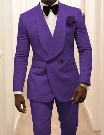 Custom Pour Hommes Made Groomsmen White Pattern Groom Tuxedos Shawl Lapel Suits 2PCS Wedding ( Jacket+Pants )Costume Homme