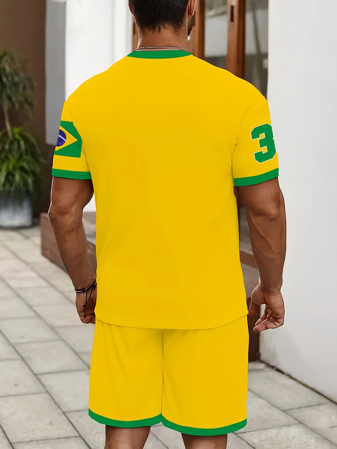 Men's Summer Sports T-Shirt Shorts Suit 2025 New Round Neck Breathable Sweat Jersey Outdoor Running Quick Dry Clothing