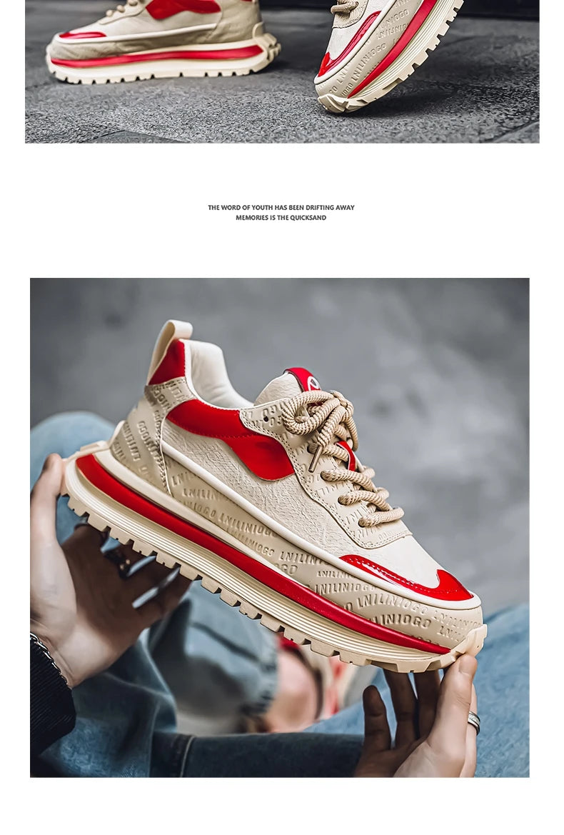 Casual Sneaker Loafers Men's Sneakers Male Sneakers Thick Bottom Shoes for Men Sports and Leisure Soft and Comfortable Non-Slip