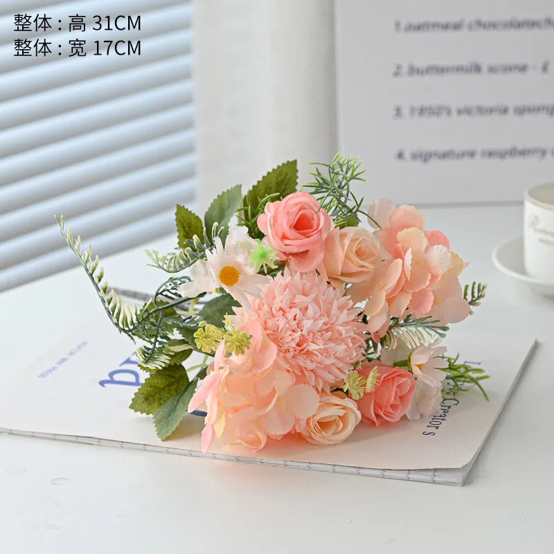 Artificial Flowers Silk Peony For Vase Bride Bouquet Wedding Home Room Table Decoration Fake Floral Hydrangea Gifts
