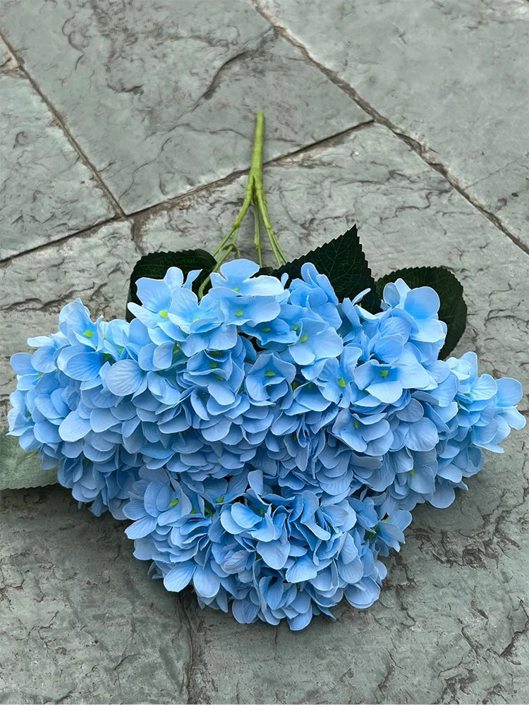 5 Heads Hydrangea Bouquet Silk Artificial Flowers for Party Wedding Living Room Decoration Accessories Home Decor Fake Flowers