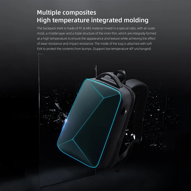 Swiss Men‘s 15.6 Inch Laptop Backpack Expandable PC Hard Shell Bag TSA Anti-theft Waterproof Backpacks USB Business Travel Bag