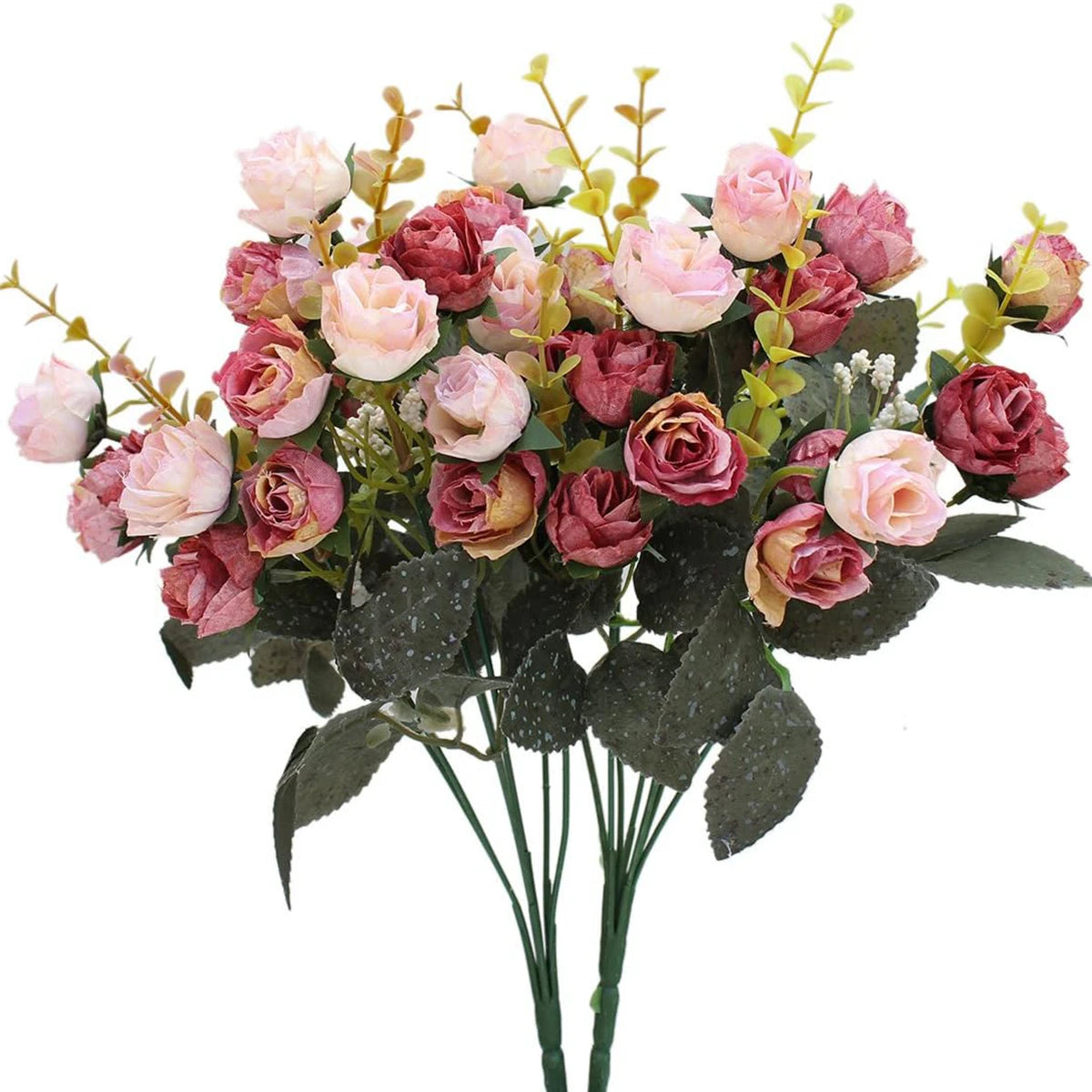 7 Forks 21 Heads Artificial Flower Silk Rose High Quality Christmas Wreath Wedding Bouquet Home Arrangement Vase bridal bouquets