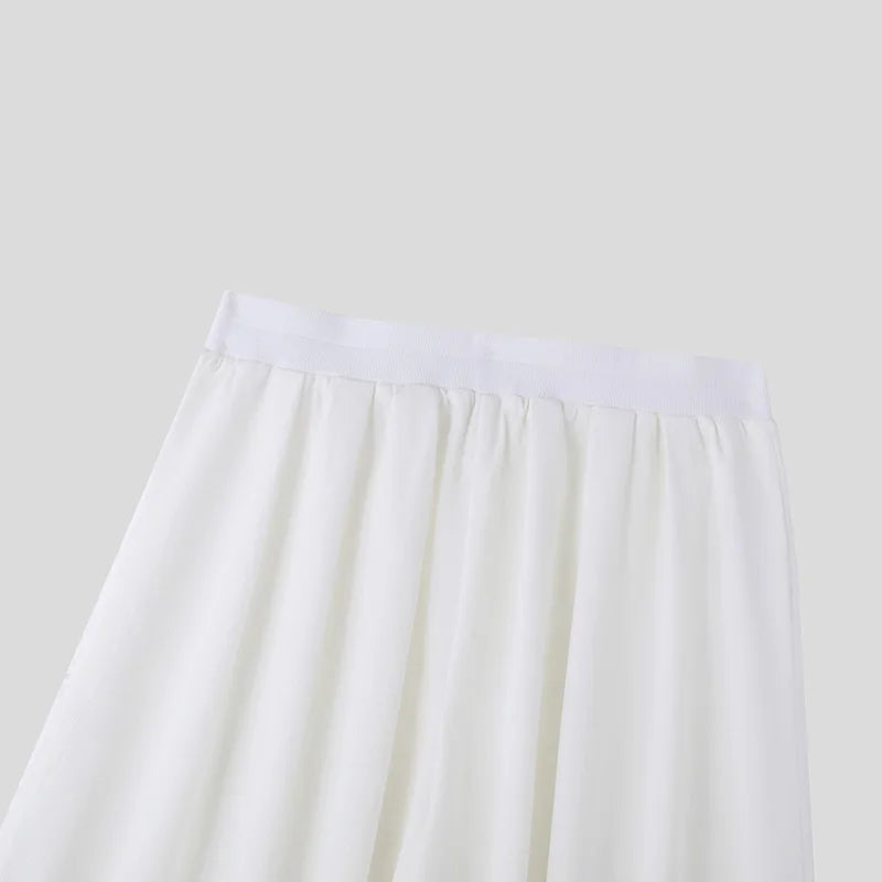 2024 Men Wide Leg Pants Solid Color Elastic Waist Loose Casual Trousers Men Oversize Streetwear Fashion Long Pants S-5XL INCERUN