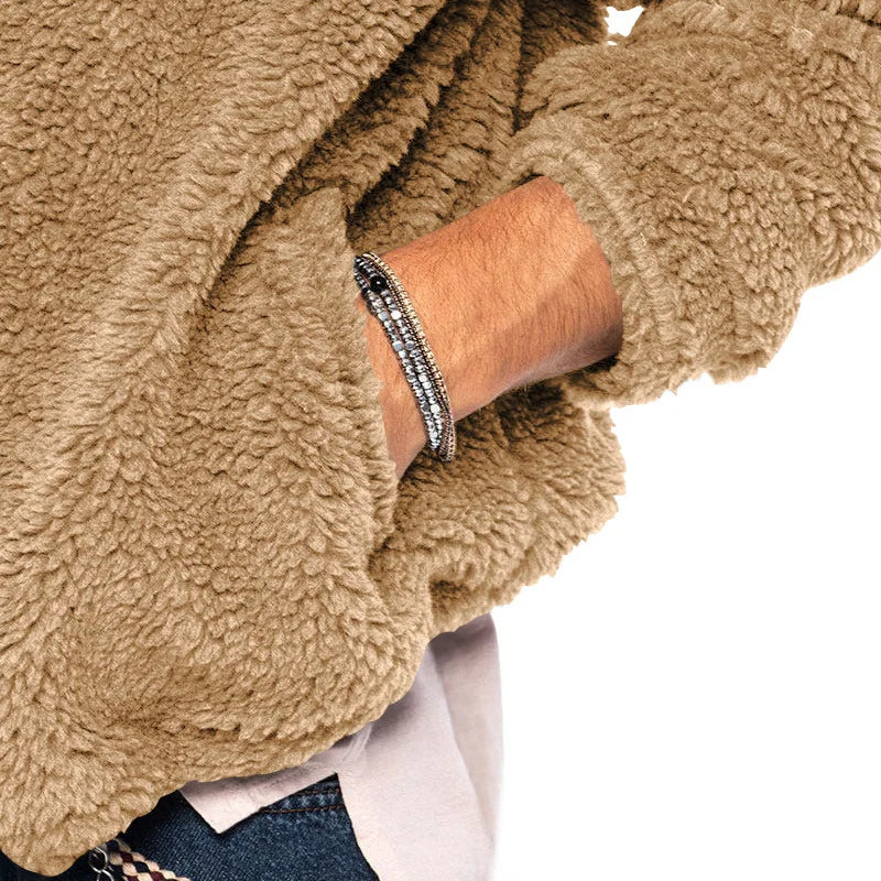 Men's Winter Jacket Warm Loose Casual Fleece Soft Fabric Velvet Skin Friendly Solid Streetwear Fashion Jackets Coats for Men