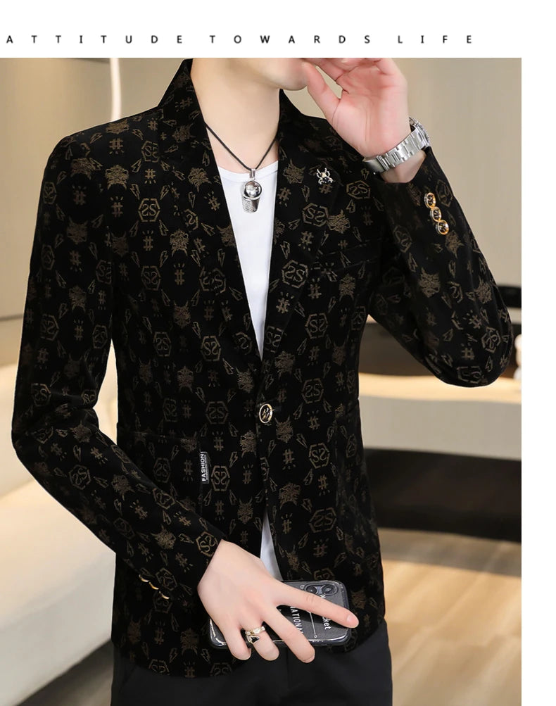 The Main Promotion of New Explosive New Suit Slim Single Suit Comfortable + Casual + Fashion Personality Coat Men's Clothing