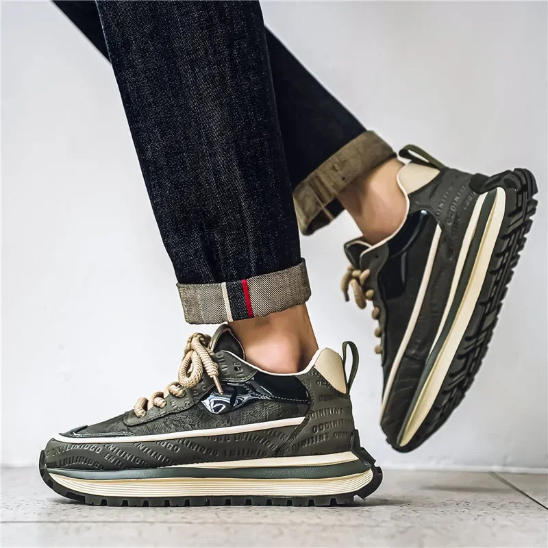 Casual Sneaker Loafers Men's Sneakers Male Sneakers Thick Bottom Shoes for Men Sports and Leisure Soft and Comfortable Non-Slip
