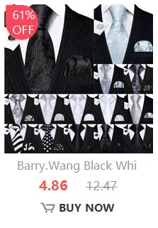 Barry.Wang Gold Silk Mens Tie Hanky Cufflinks Set Yellow Beige Orange Luxury Jacquard Necktie For Male Wedding Business Party