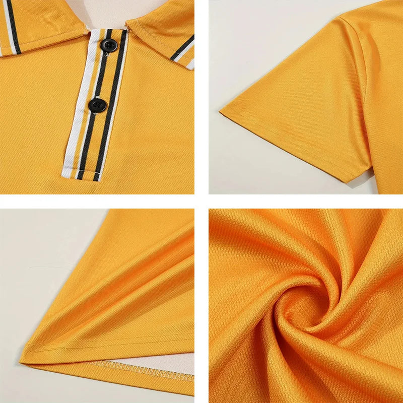 Summer Men's Short sleeved Polo Shirt Business Casual Collar T-shirt Plus Size Breathable Top European and American Plus size