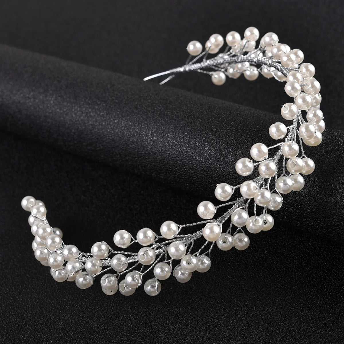 Bridal Wedding Headbands Full Pearl and Rhinestones Tiaras Hairbands For Women Bride Bridal Wedding Hair Accessories Jewelry